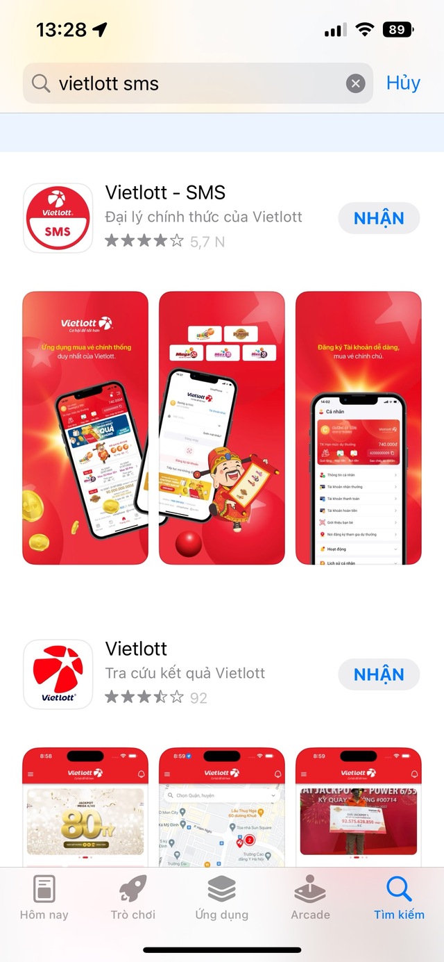 Bước 1: Tải ứng dụng Vietlott SMS Bước 1: Tải ứng dụng Vietlott SMS
